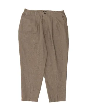 LEE Mens Pegged Chino Trousers US 22 3XL W40 L27 Beige Houndstooth Cotton