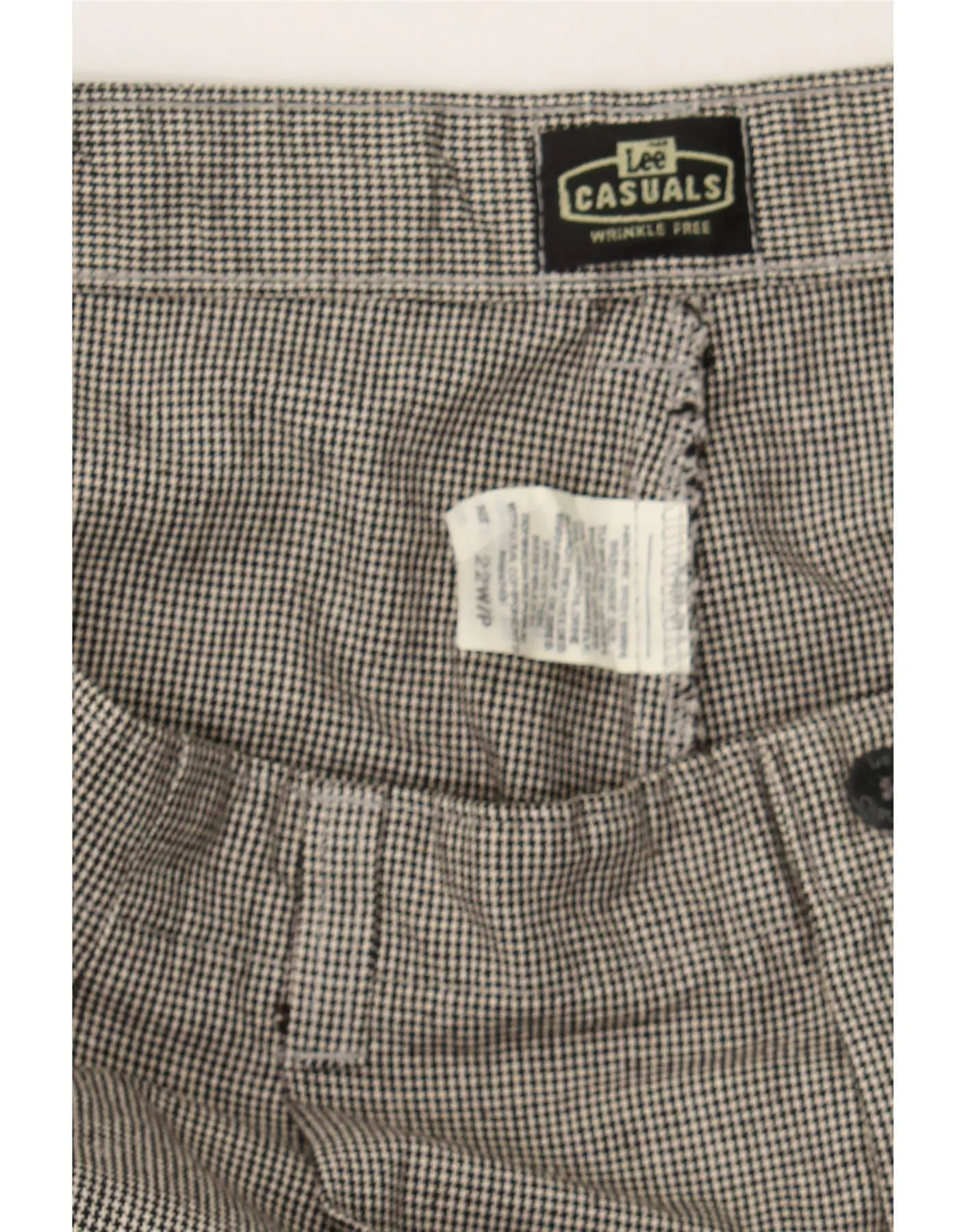 LEE Mens Pegged Chino Trousers US 22 3XL W40 L27 Beige Houndstooth Cotton