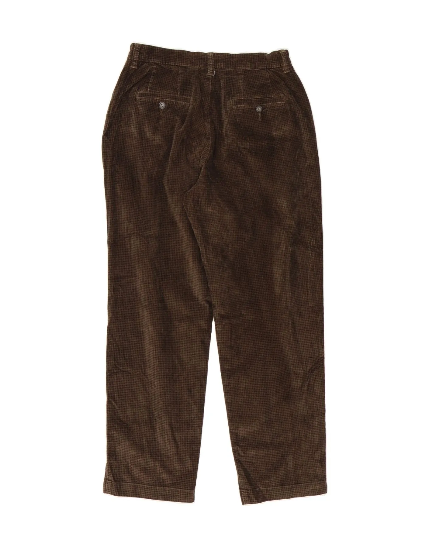 LEE Womens Corduroy Trousers US 8 Medium W30 L27 Brown Houndstooth