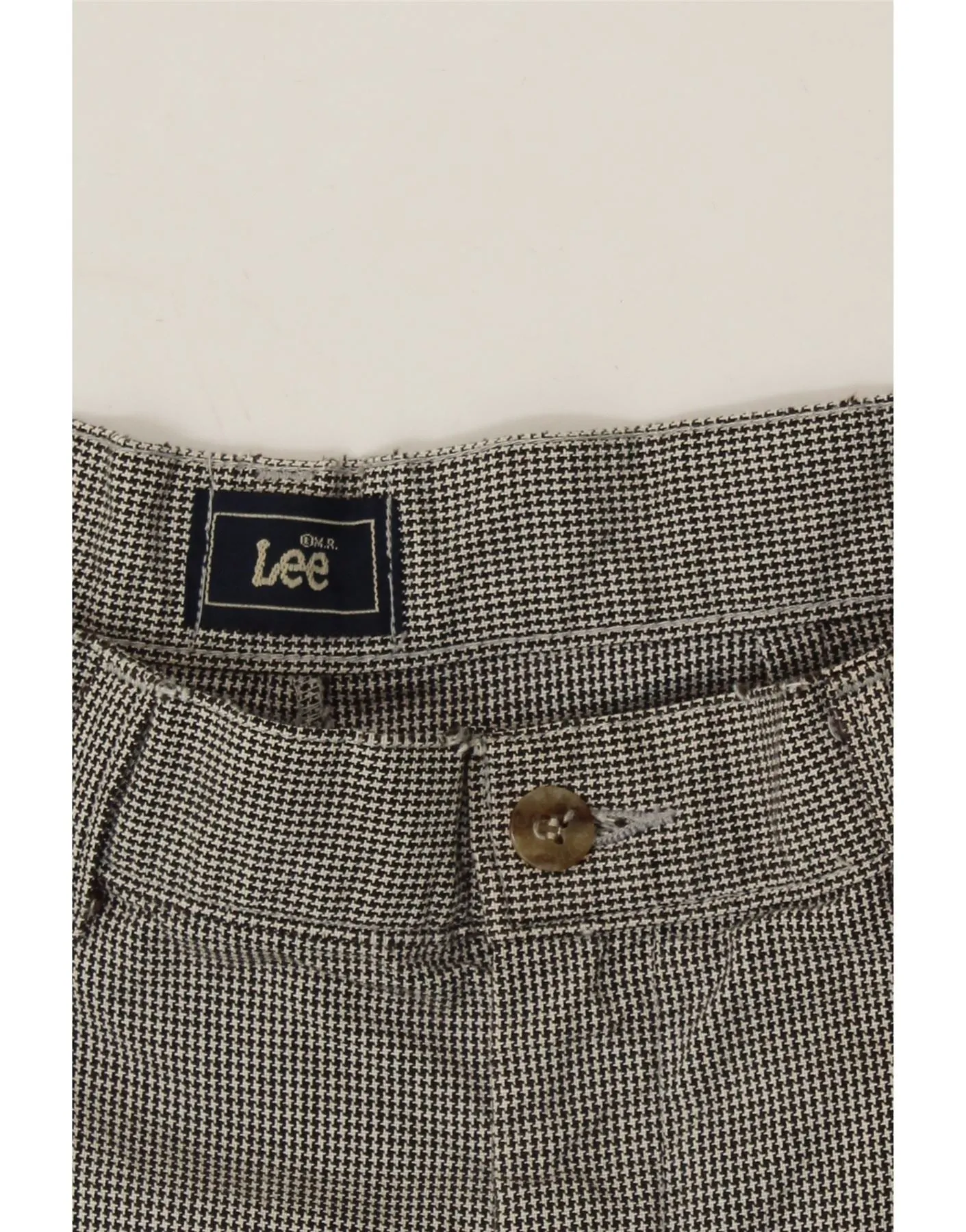 LEE Womens High Waist Chino Trousers US 14 XL W32 L27 Grey Houndstooth