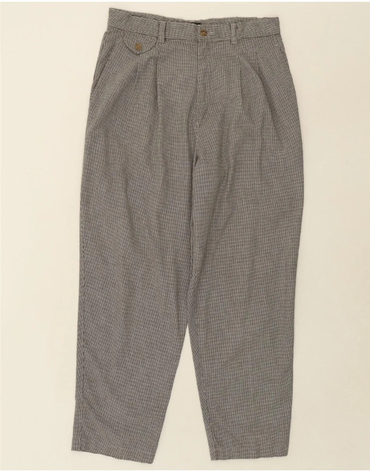LEE Womens High Waist Chino Trousers US 14 XL W32 L27 Grey Houndstooth