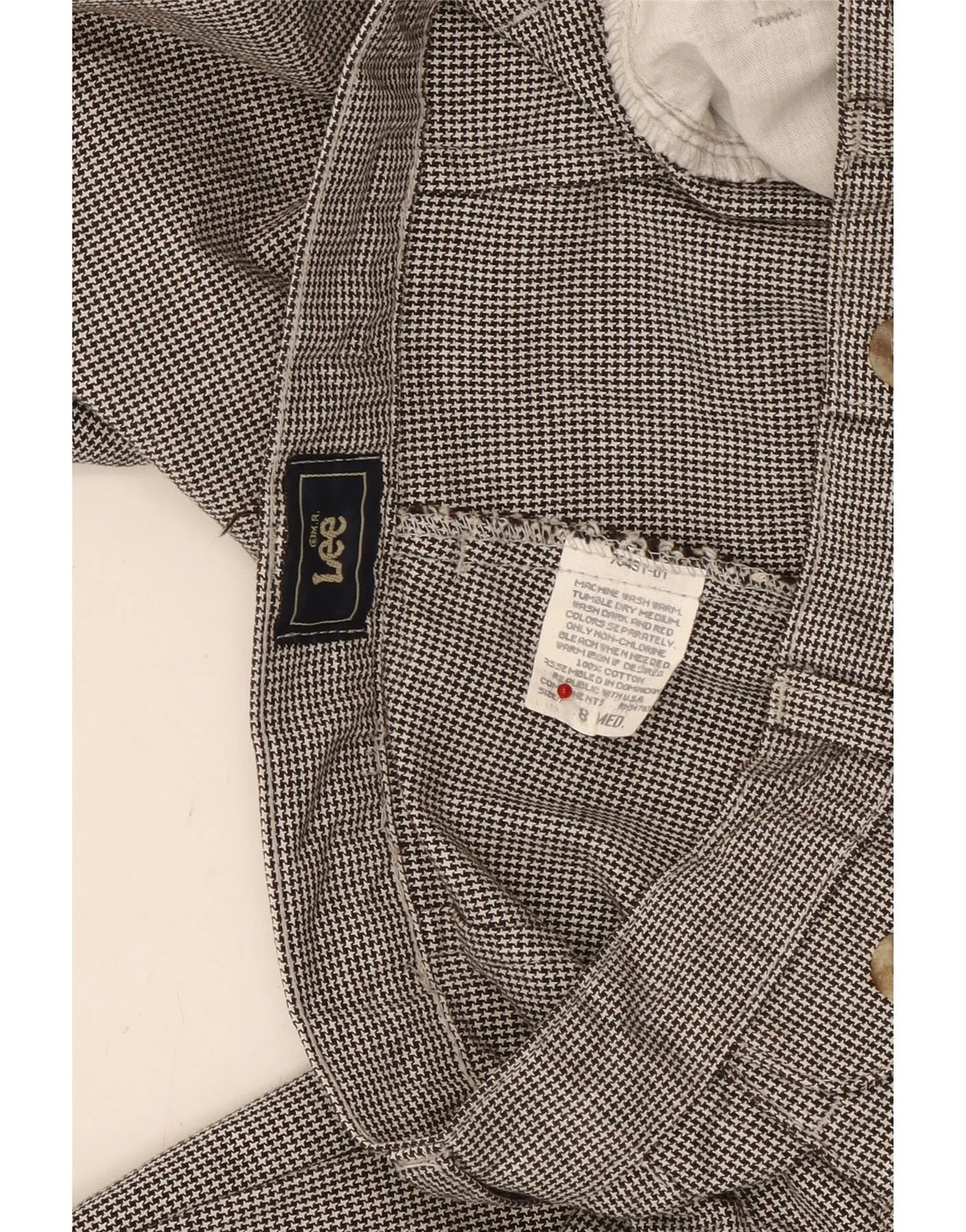 LEE Womens Pegged Chino Trousers EU 8 Medium W25 L29 Grey Houndstooth