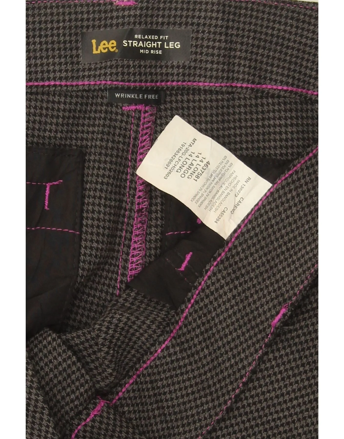 LEE Womens Relaxed Fit Mid Rise Casual Trousers US 14 XL W38 L34 Grey