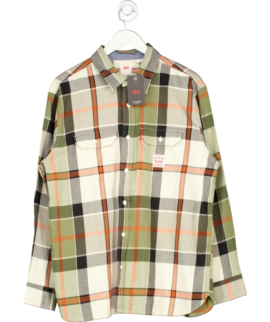 levis Green Plaid Worker Shirt UK L