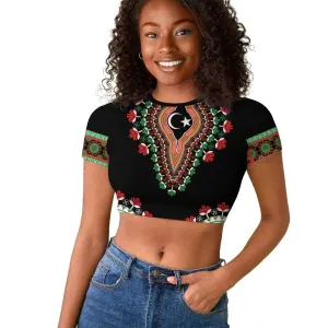 Libya Barbary Lion Raglan Cropped T shirt Dashiki Simple Style LT05