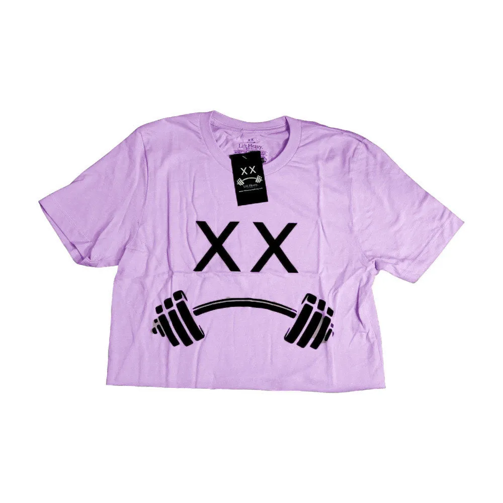 LIFT HEAVY LOGO CROPPED - T-SHIRT - LILAC