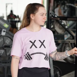 LIFT HEAVY LOGO CROPPED - T-SHIRT - LILAC