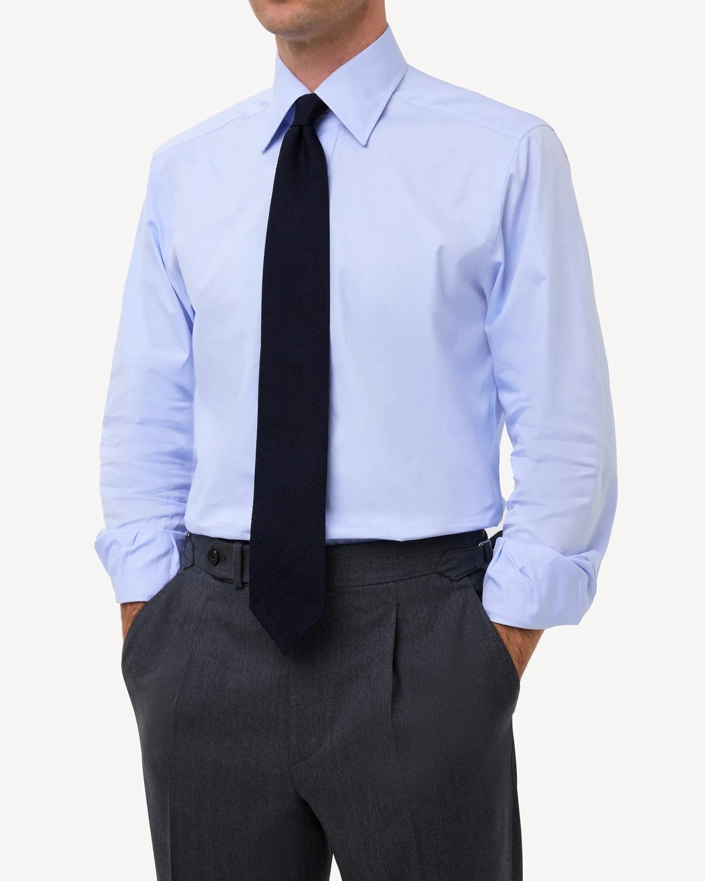Light Blue Pinpoint Point Collar Shirt