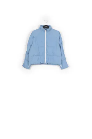 Light blue quilted down jacket