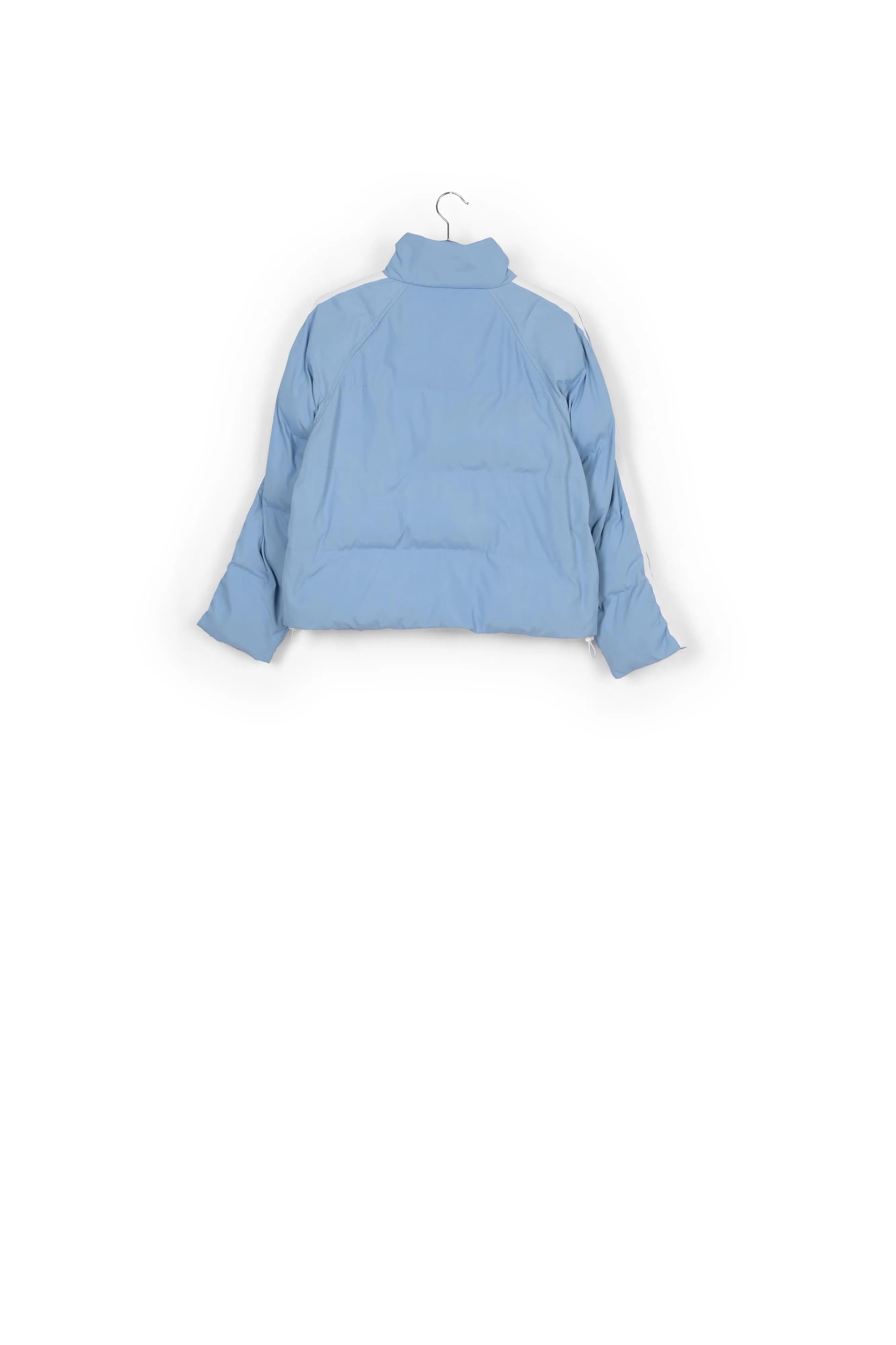 Light blue quilted down jacket