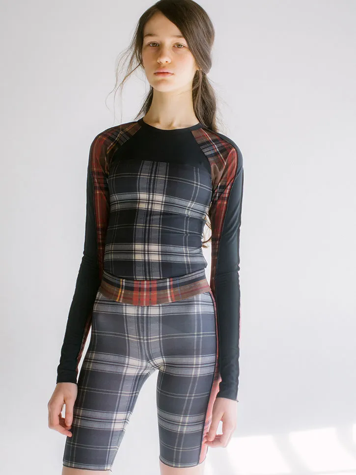 Linder Sabrina Flex Short, Black Plaid