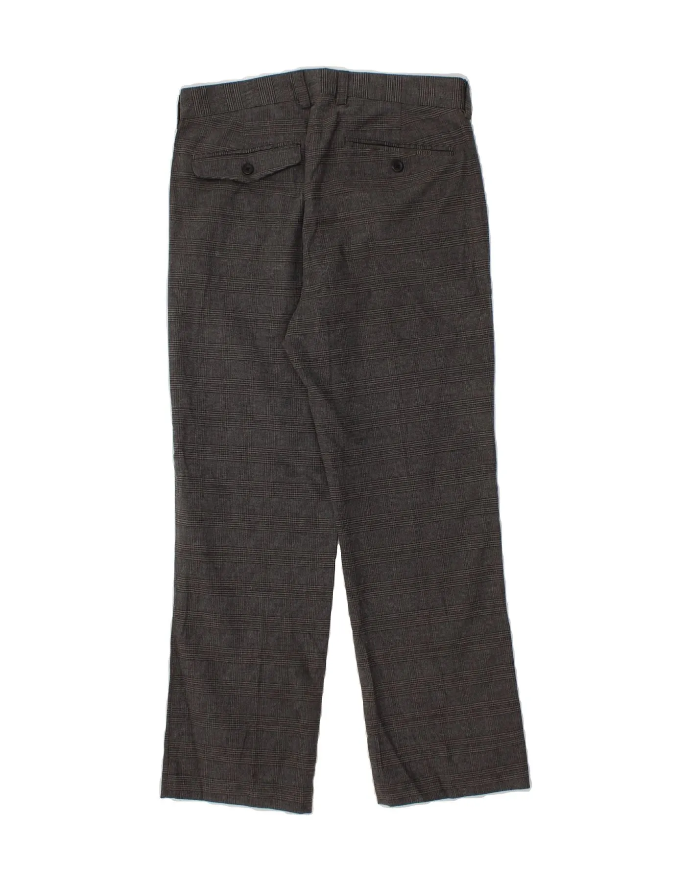 L.L.BEAN Mens Straight Suit Trousers W30 L26 Grey Houndstooth Cotton