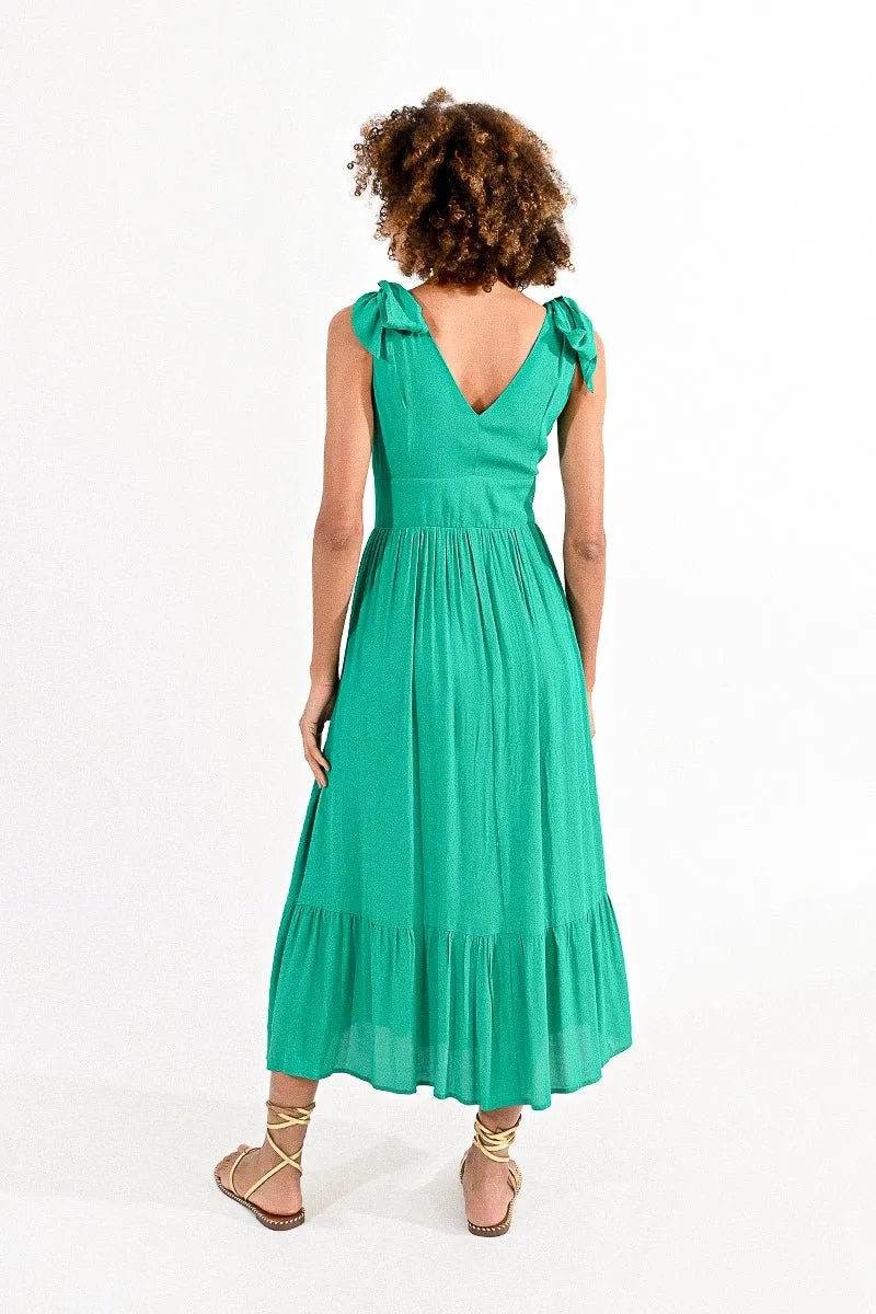 LONG DRESS WITH KNOTTED STRAPS