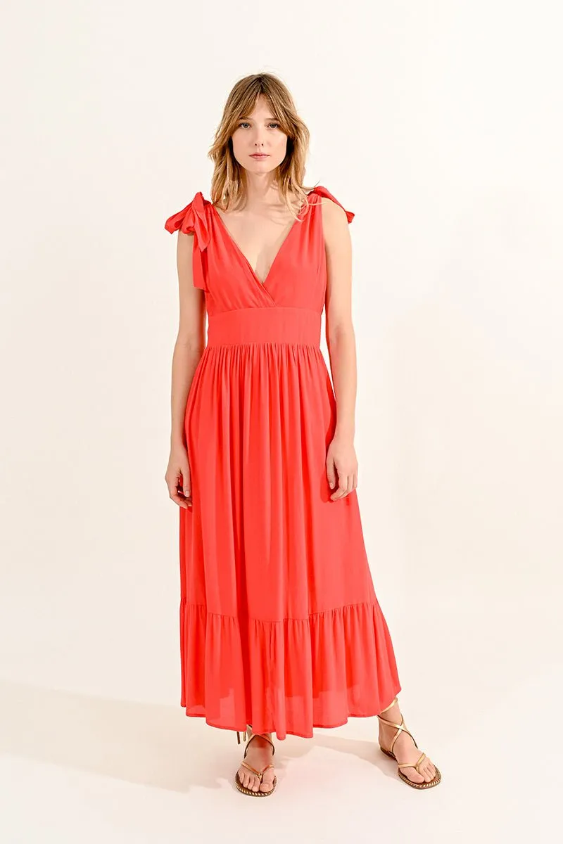 LONG DRESS WITH KNOTTED STRAPS