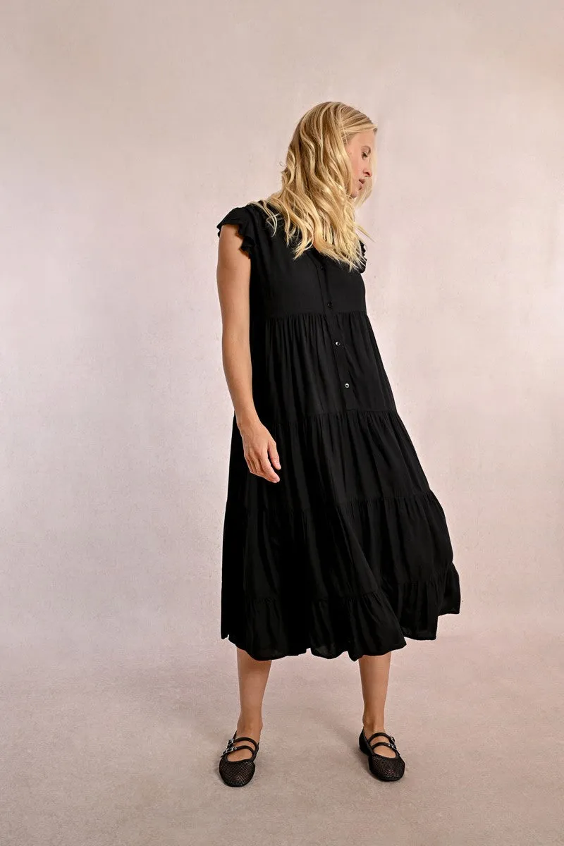 Long dress with multi-ruffles