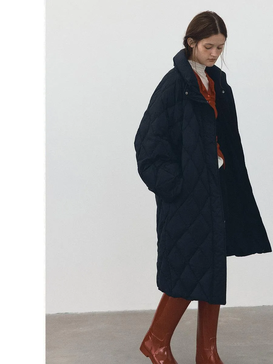 Long Quilted Lavender Coat