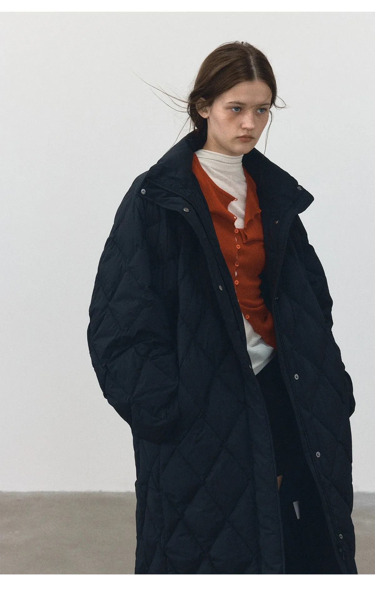 Long Quilted Lavender Coat