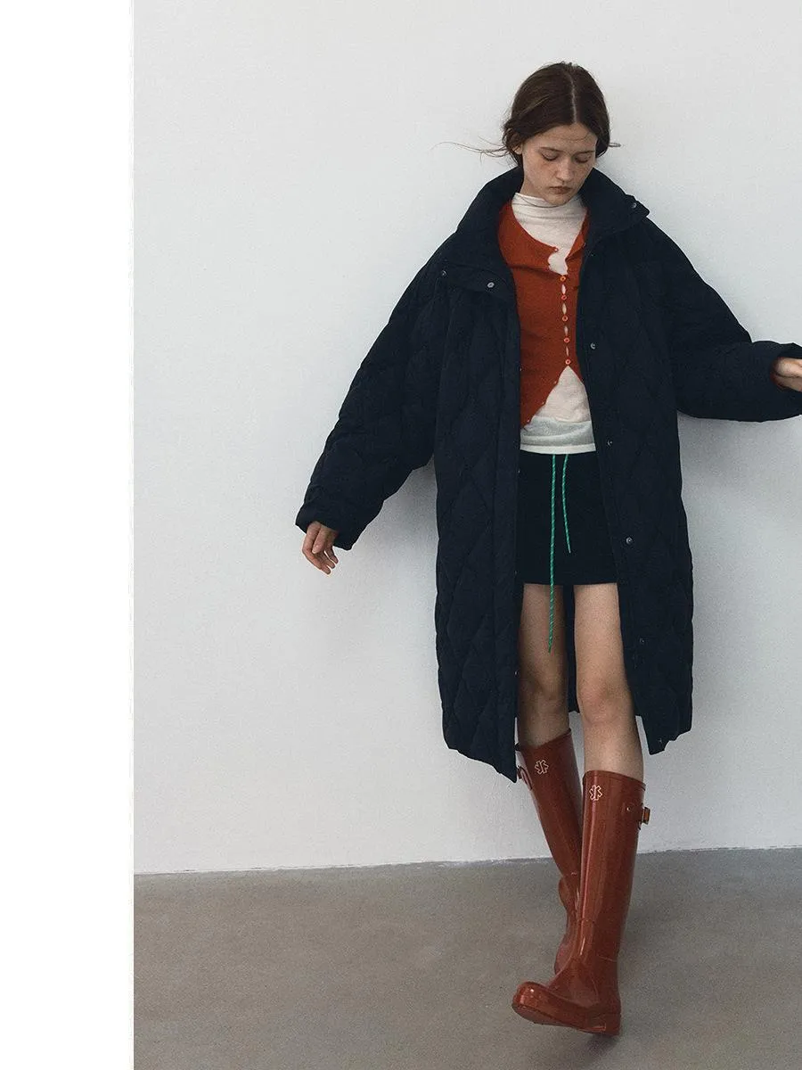 Long Quilted Lavender Coat
