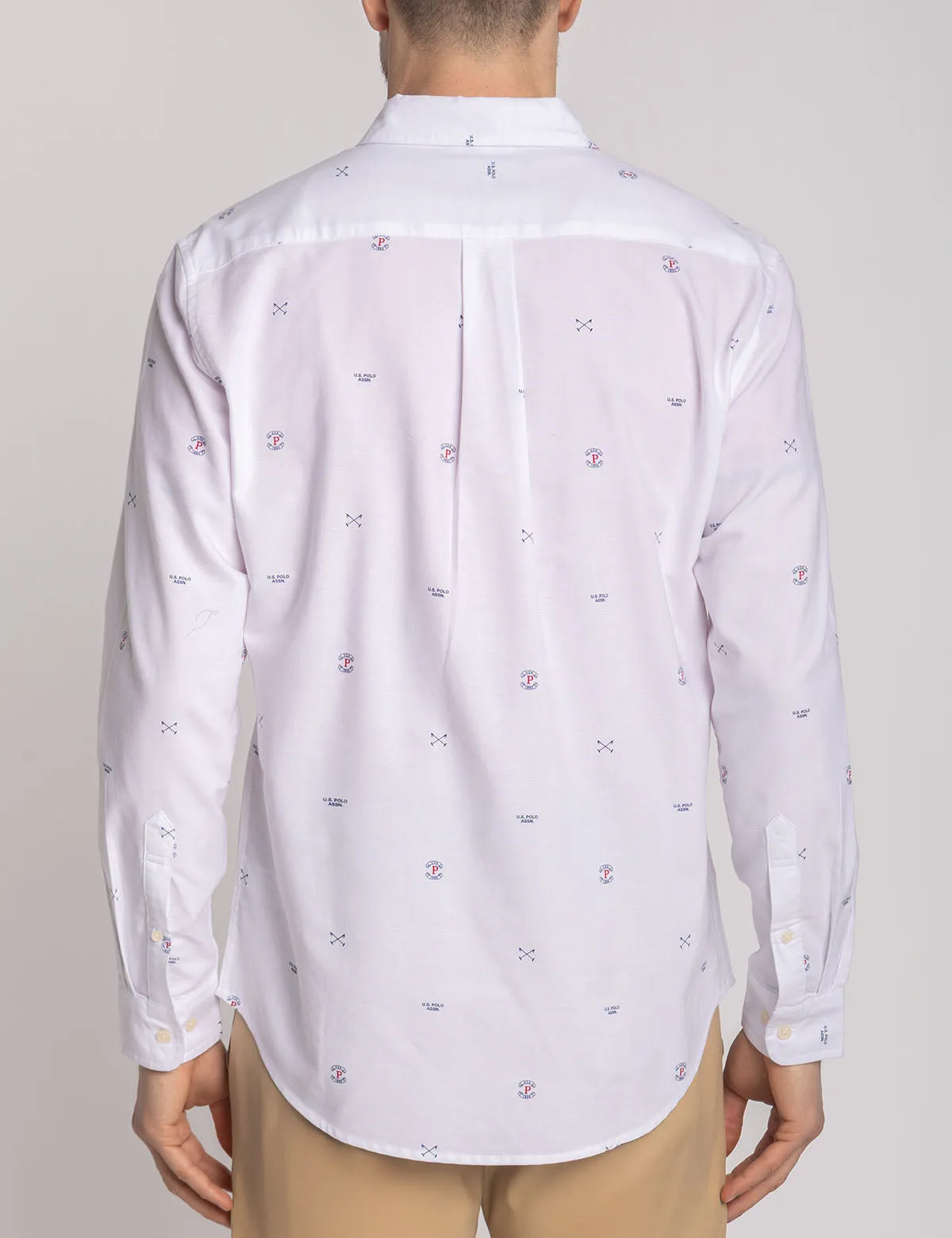 LONG SLEEVE ALL OVER MALLET PRINT OXFORD SHIRT