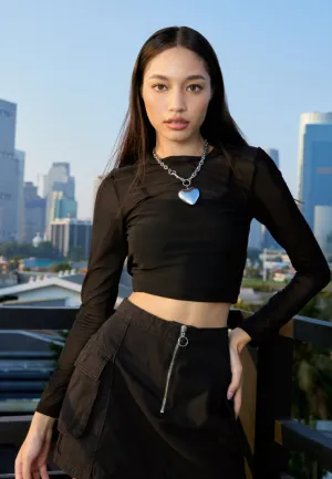 Long Sleeve Mesh Top