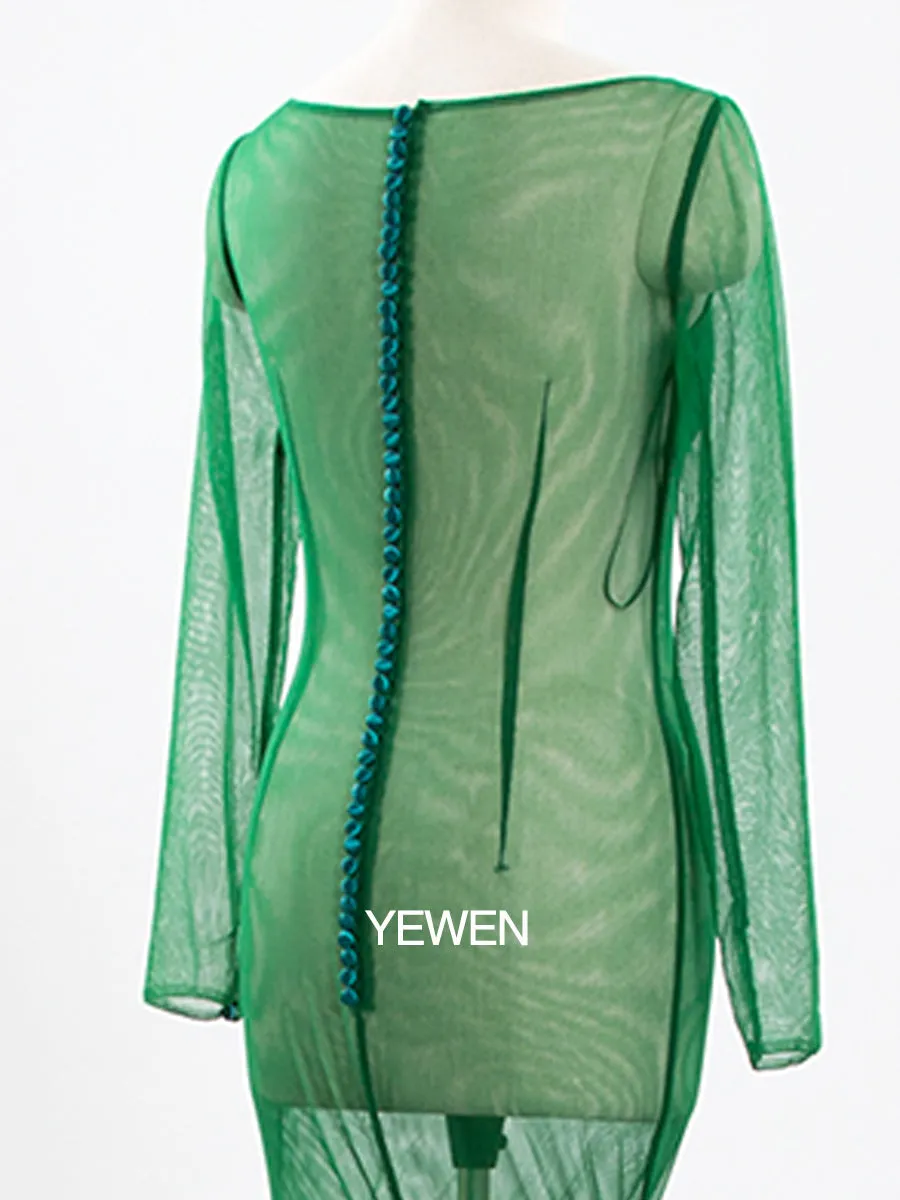 Long Sleeve Sexy Maternity Dress Ruffled Mermaid Maxi Dress