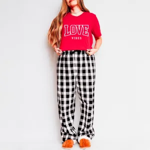 Love Vibes Varsity | Plaid Pajama Set