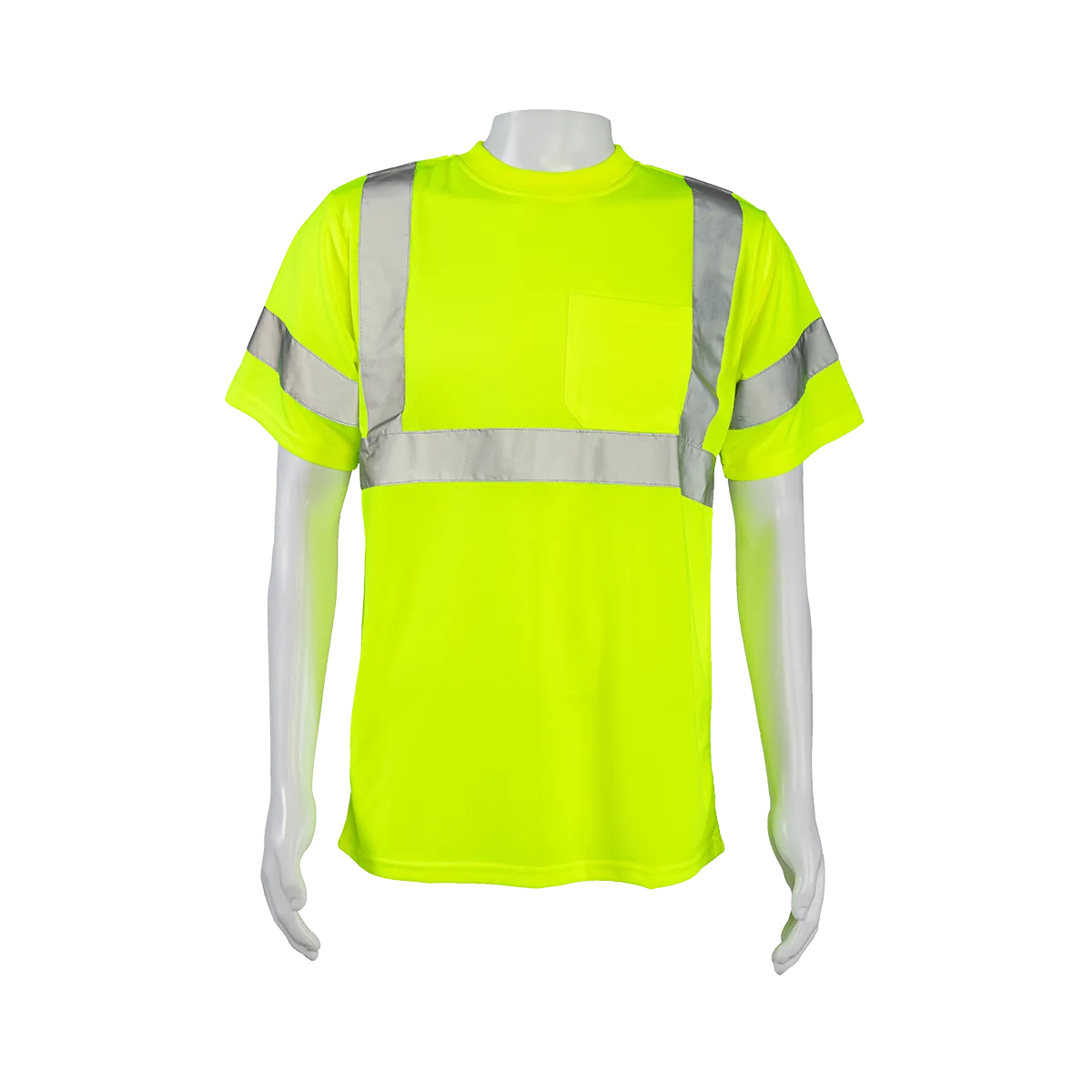LTS3 ANSI Class 3 High-Vis Lime Birdseye Mesh Short Sleeve T-Shirt