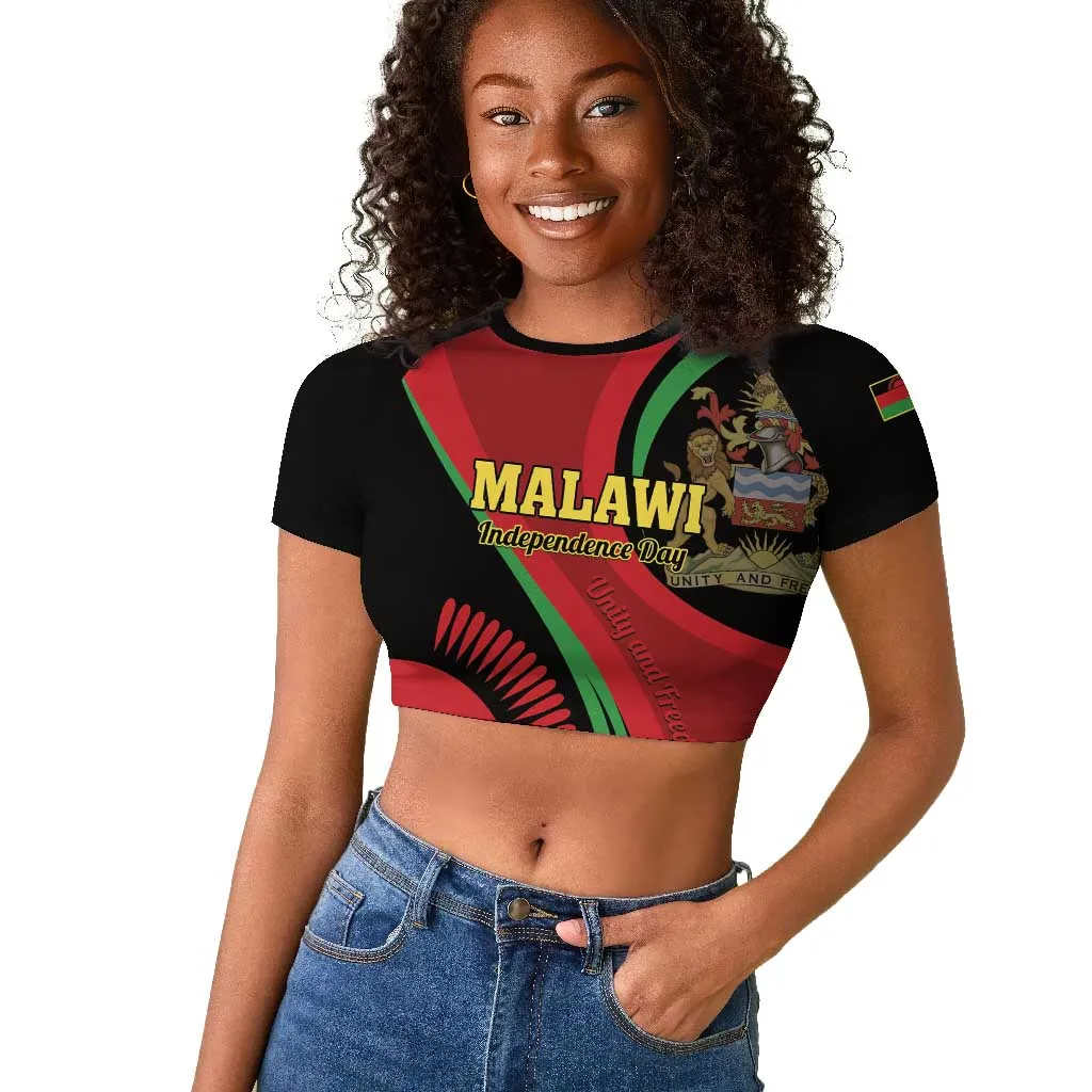 Malawi Independence Day Raglan Cropped T shirt Unity and Freedom LT01