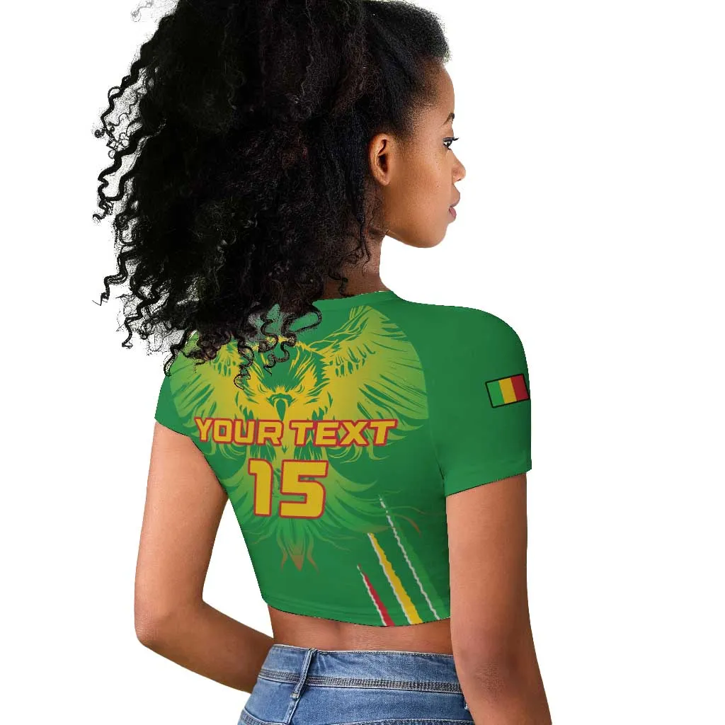 Mali Football Custom Raglan Cropped T shirt Go Eagles - Green Color LT15