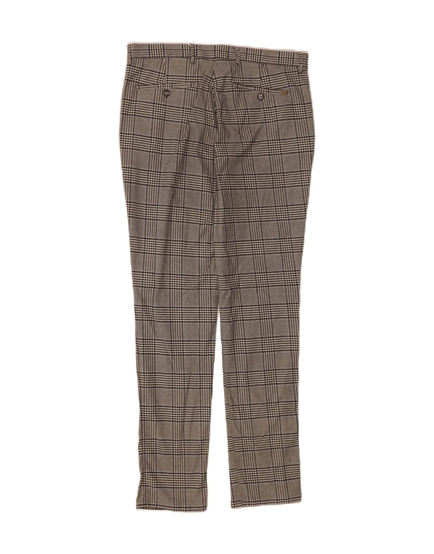 MASSIMO DUTTI Womens Casual Trousers EU 42 Large W32 L33 Grey Houndstooth