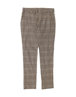 MASSIMO DUTTI Womens Casual Trousers EU 42 Large W32 L33 Grey Houndstooth