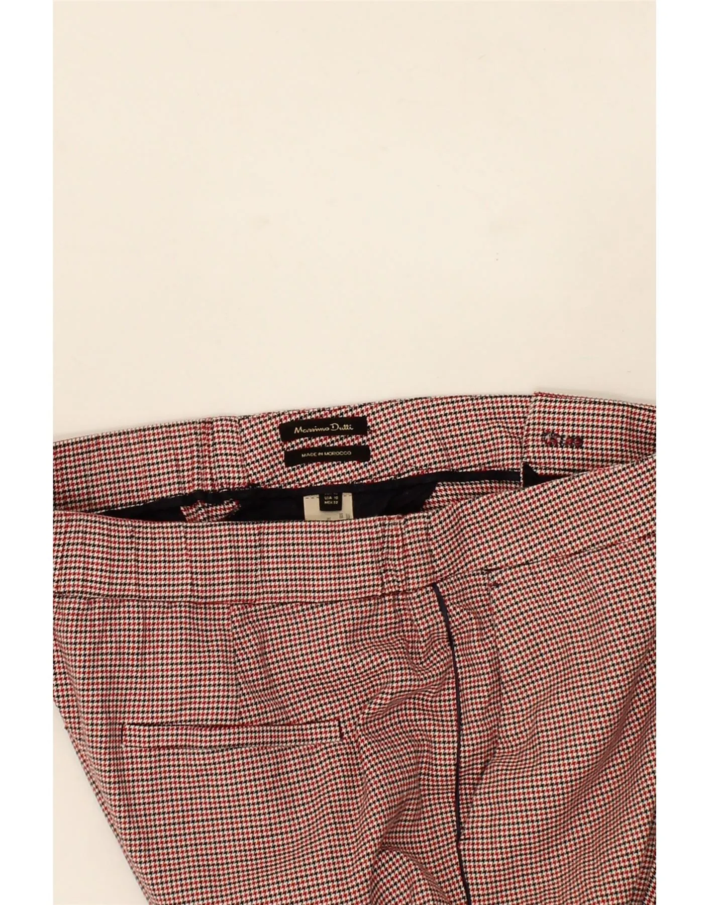 MASSIMO DUTTI Womens Slim Fit Chino Trousers US 10 Large W30 L27 Red