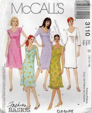 McCall's 3110 Womens A Line Dress with Optional Overdress & Ruffled Hem Out Of Print Sewing Pattern Size 12 - 16 UNCUT Factory Folded