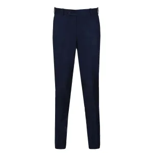 Men's Dark Blue Plain Formal Trouser with Button closure
