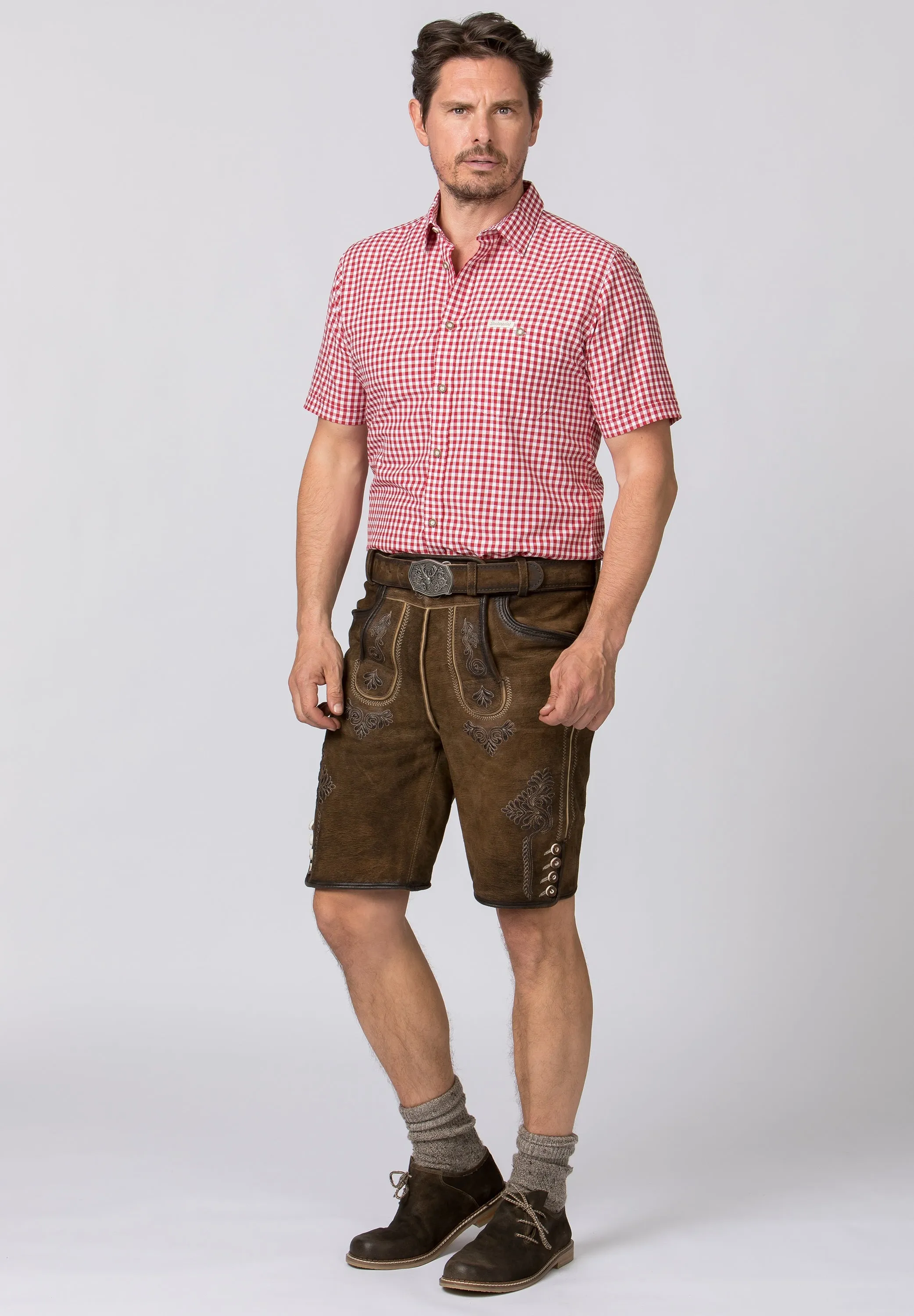 Men's Lederhosen "Bertl" Stone with Belt (closeout) 52