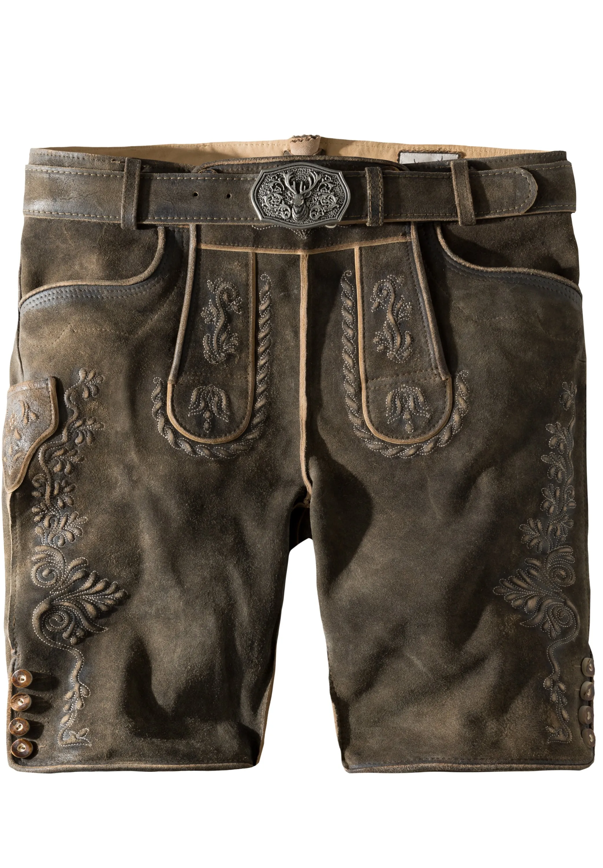 Men's Lederhosen "Oliver" with Belt Pebble Speckled (52) closeout