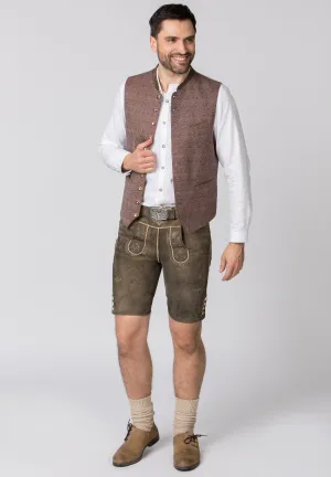 Men's Lederhosen "Oliver" with Belt Pebble Speckled (52) closeout