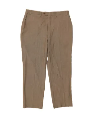 MICHAEL KORS Mens Straight Suit Trousers W38 L32 Brown Houndstooth