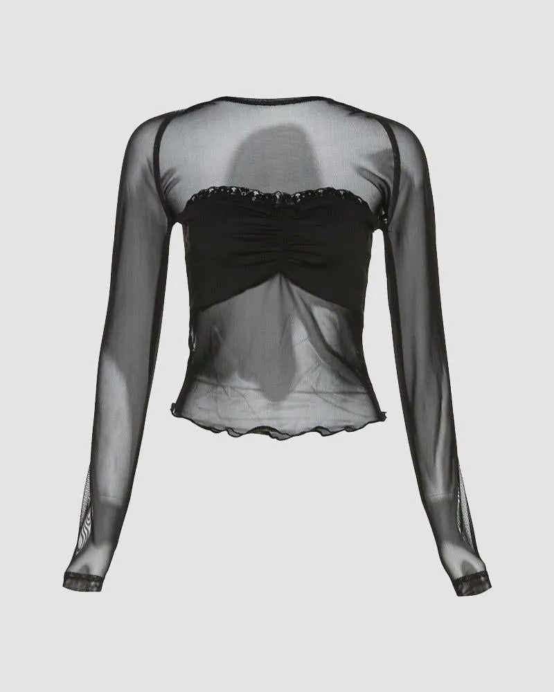 Midnight Lace Mesh Top