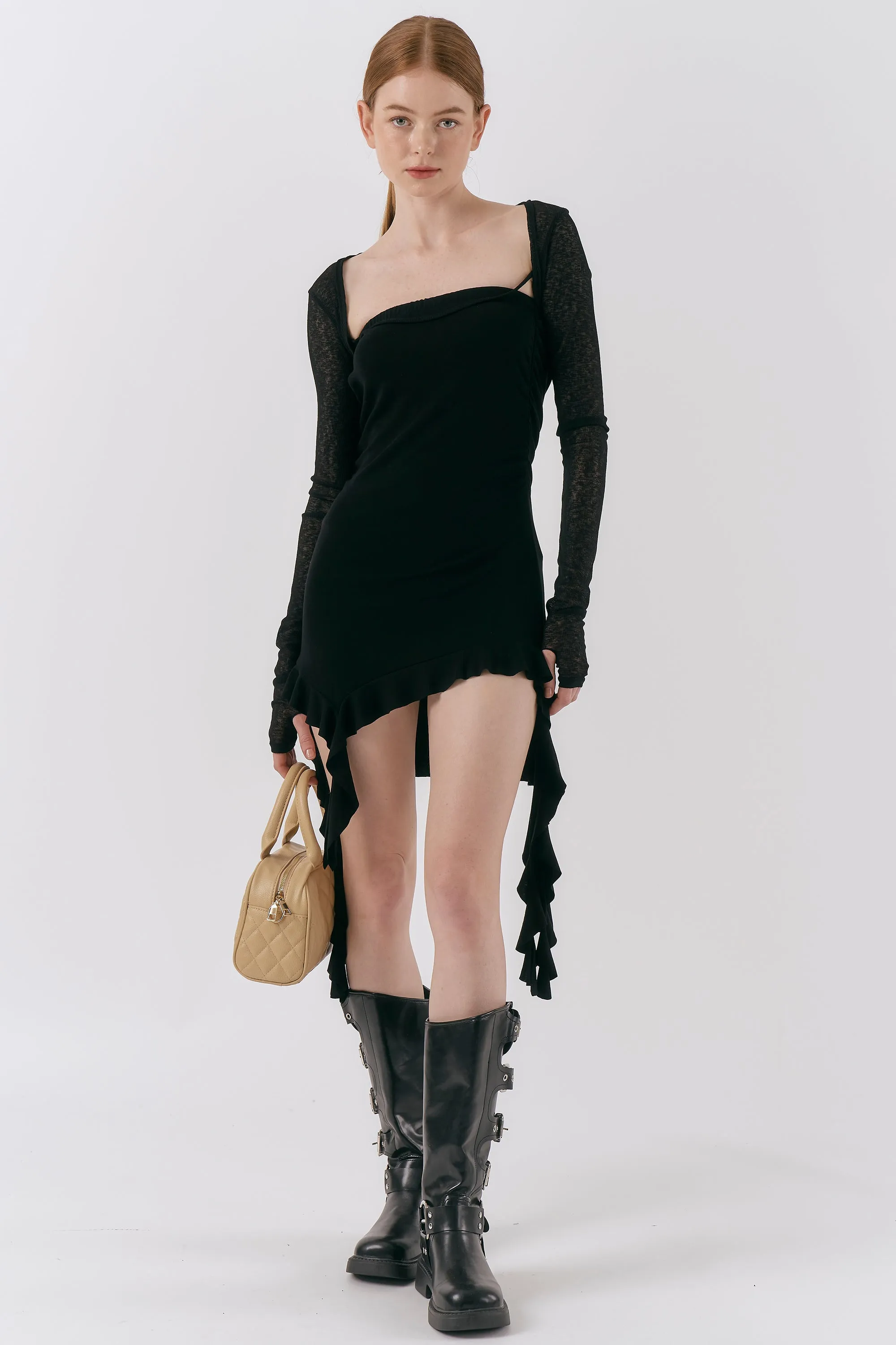 Mindy Ruffled Jersey Dress