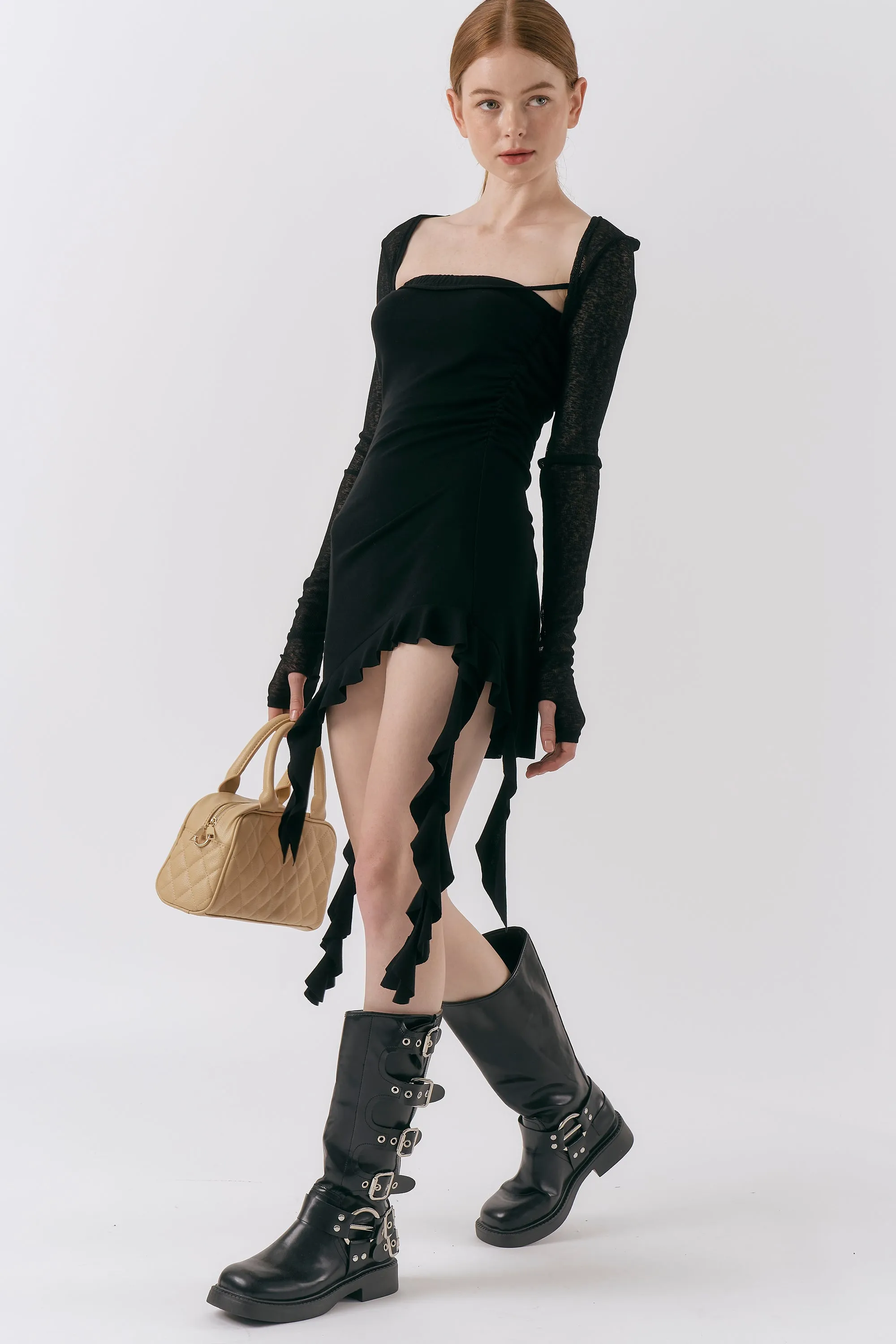 Mindy Ruffled Jersey Dress