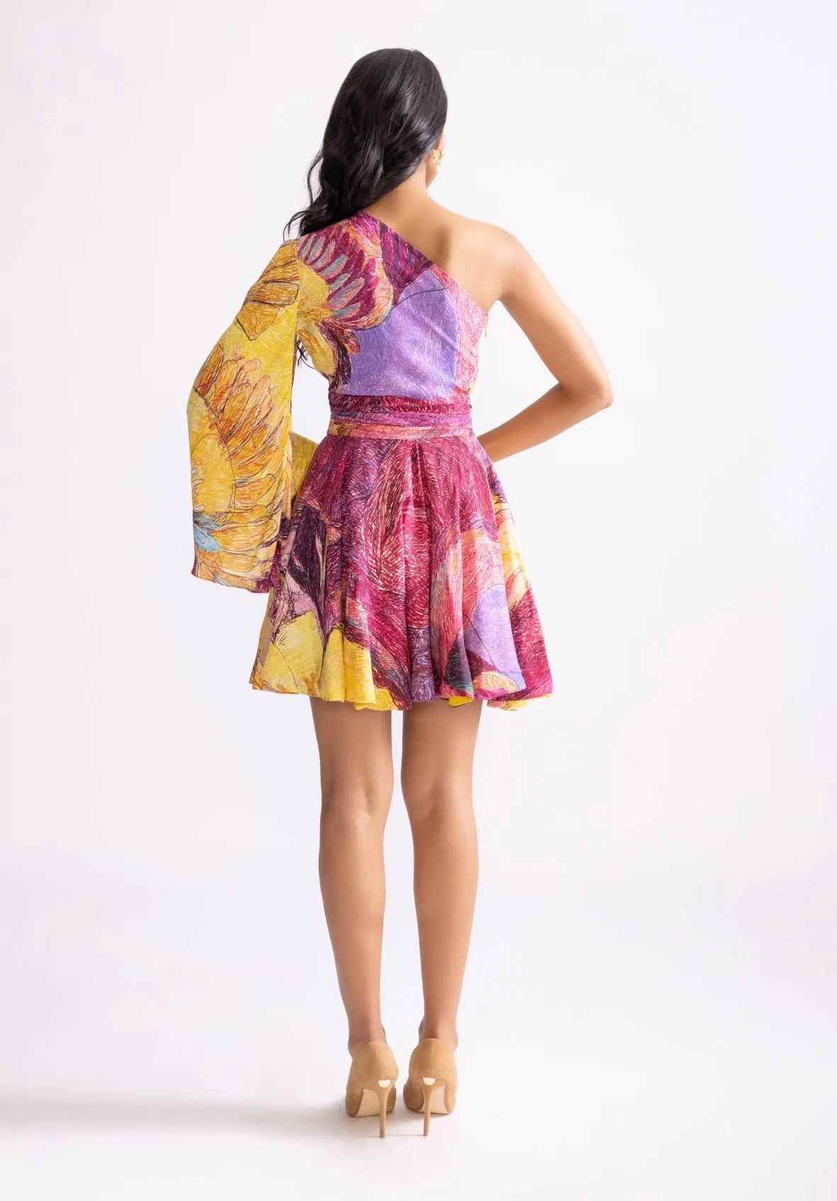 Mischa printed yellow dress