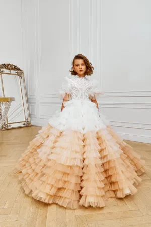 Miss Pageant Dress in Ombre Ruffles