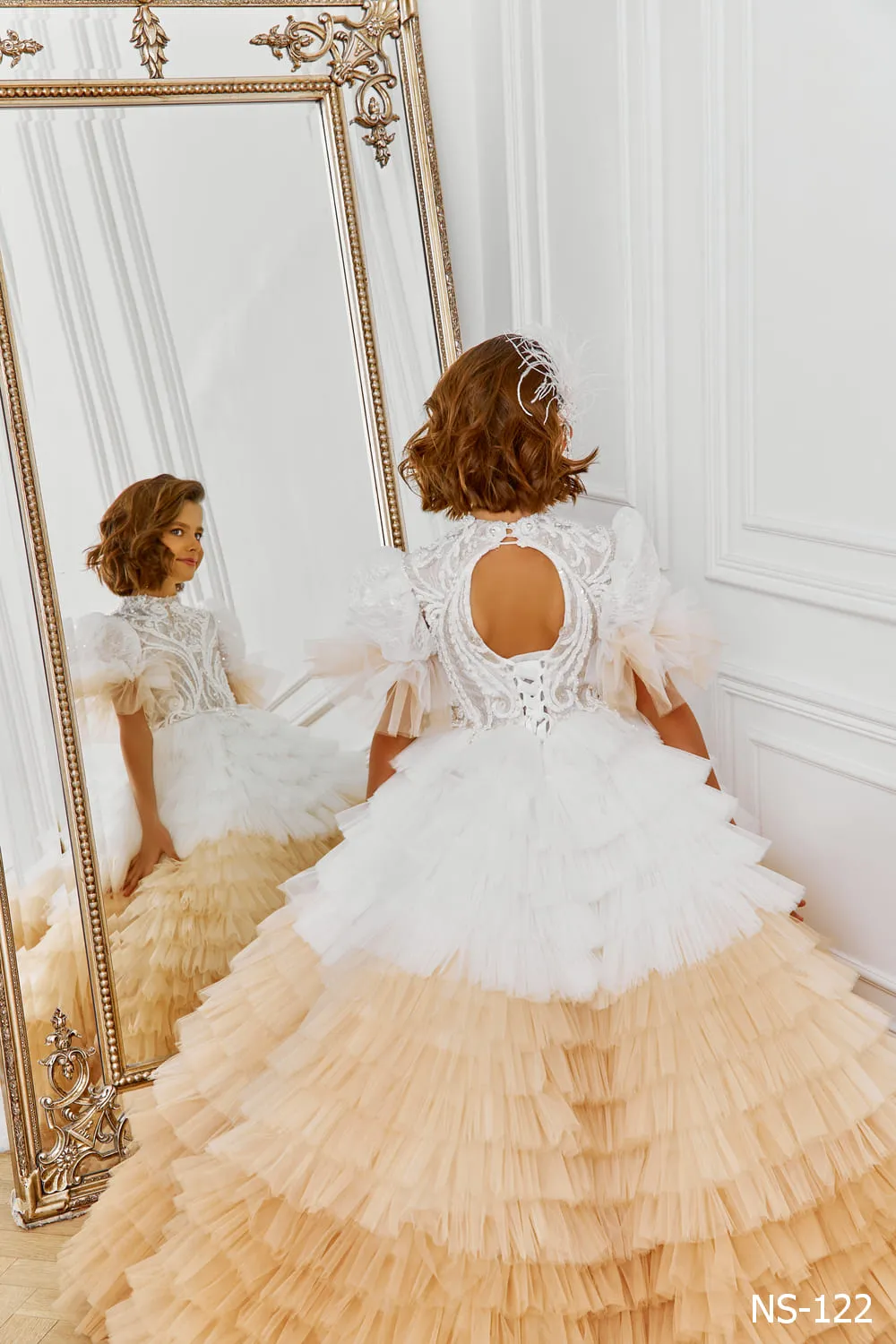 Miss Pageant Dress in Ombre Ruffles