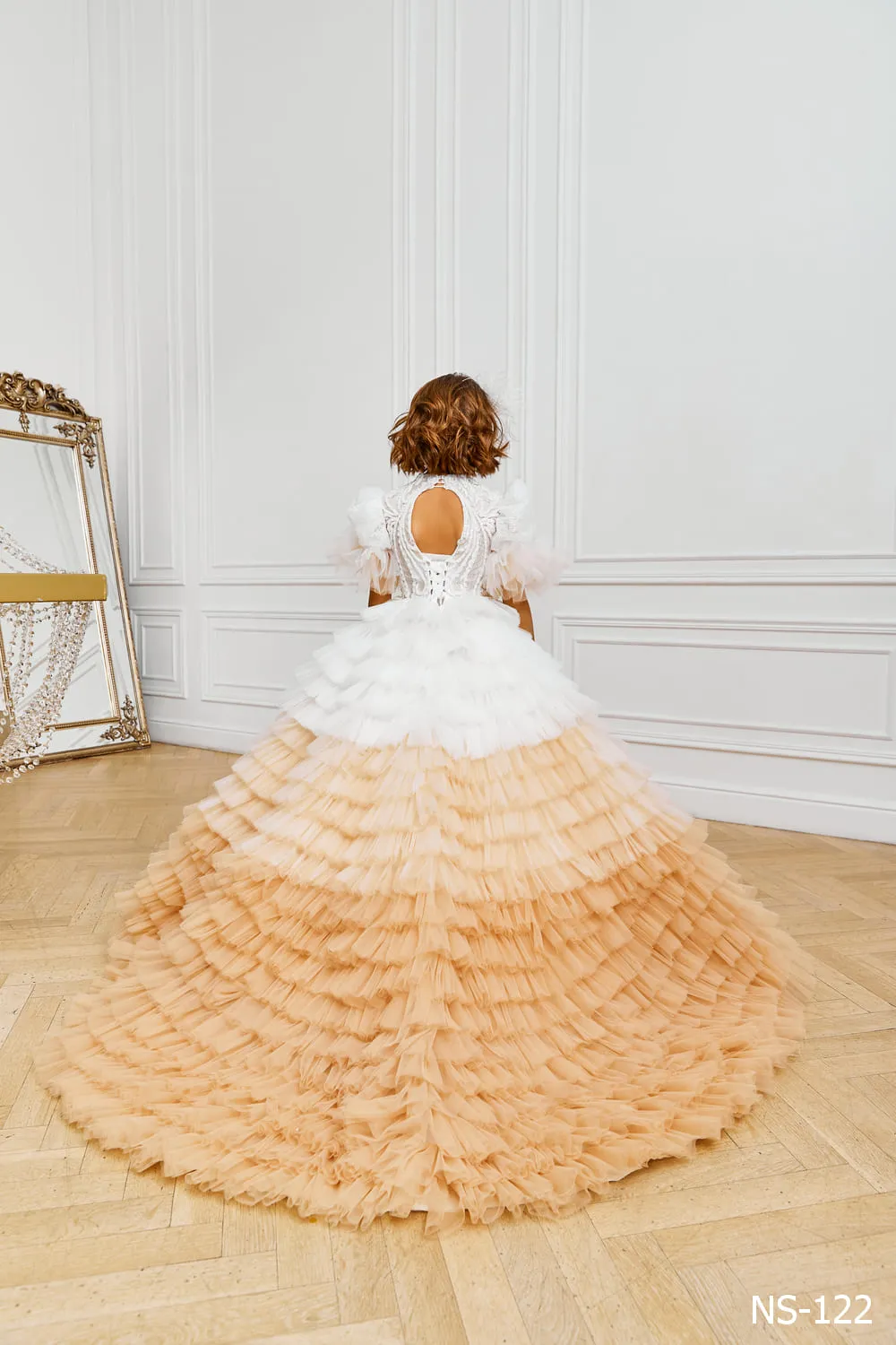 Miss Pageant Dress in Ombre Ruffles