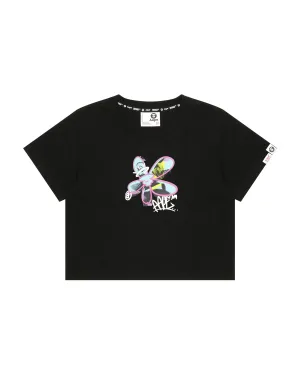 Moonface logo graphic-print cropped tee