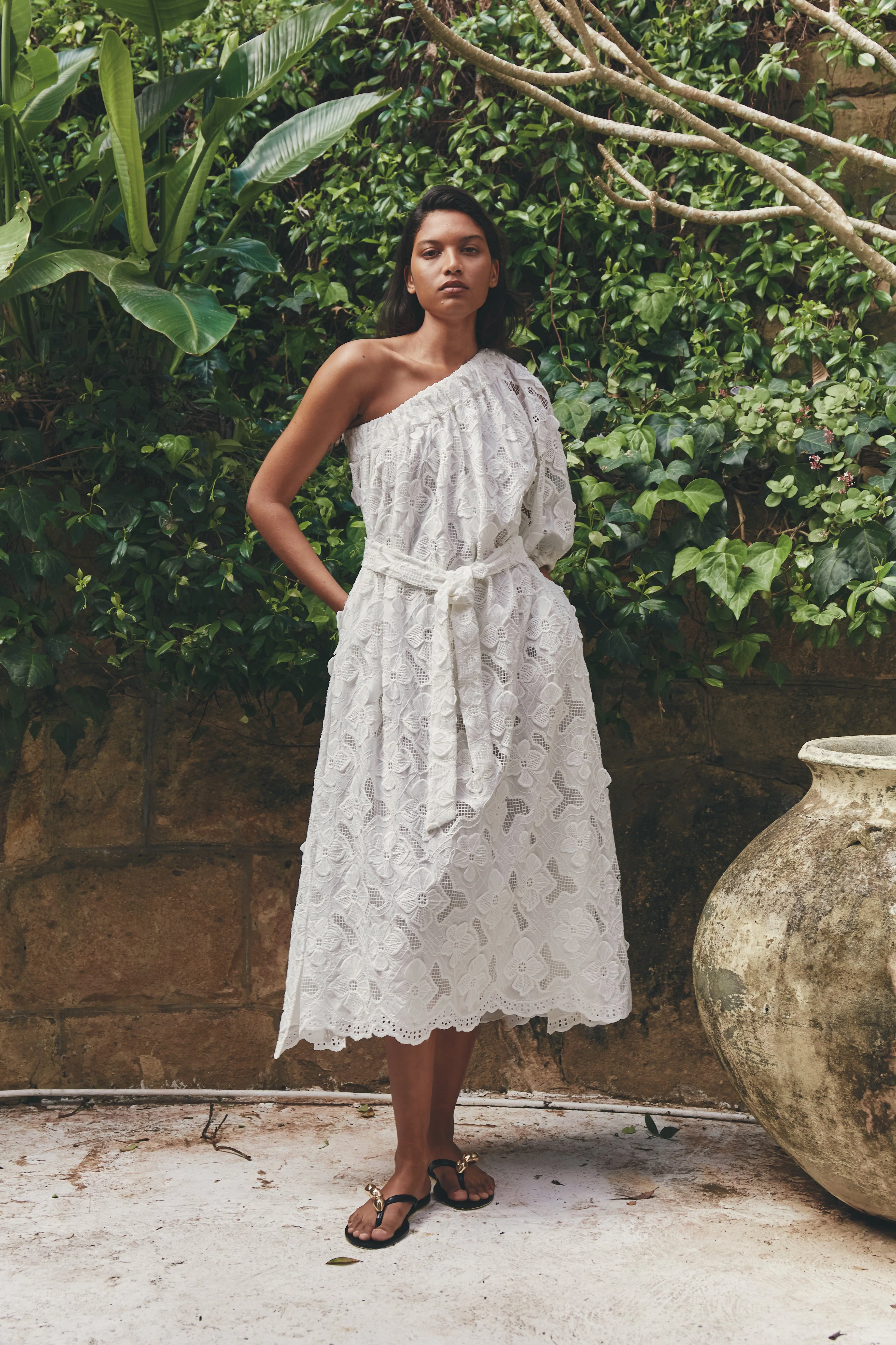 MOS The Label - Luna Embroidery One Shoulder Dress