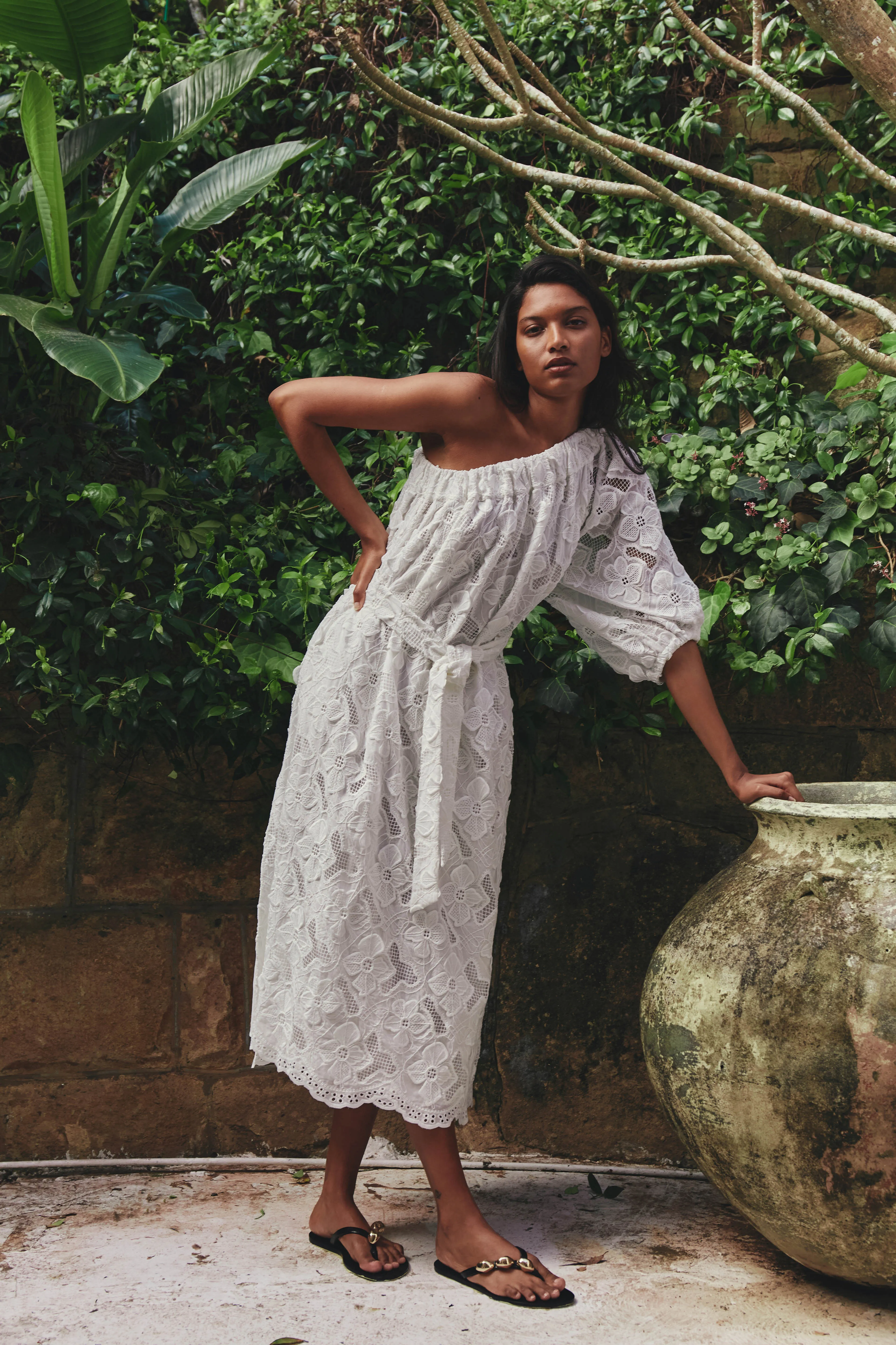 MOS The Label - Luna Embroidery One Shoulder Dress