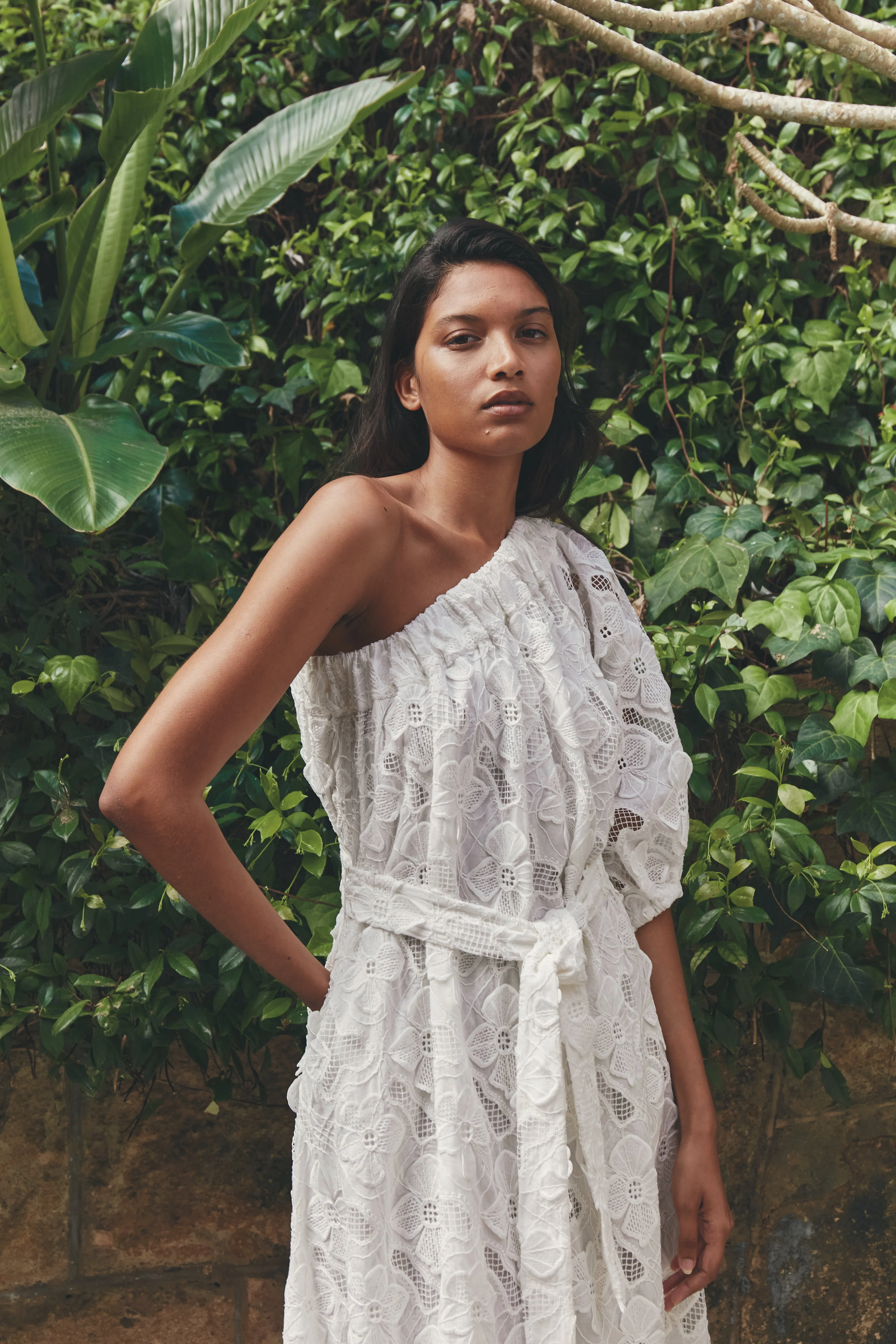MOS The Label - Luna Embroidery One Shoulder Dress
