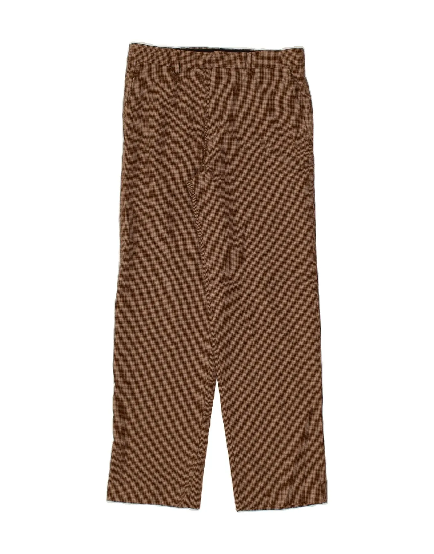 MOSSIMO Mens Straight Chino Trousers W30 L30 Brown Houndstooth Wool